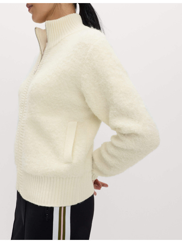 Marks & Spencer Bomber kardigan állónyakkal buklé és gyapjúból Marks & Spencer krémszín