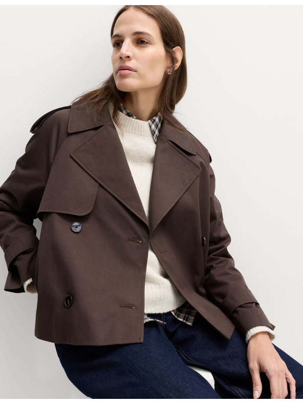 Marks & Spencer Rövid trench kabát tiszta pamutonból Marks & Spencer barna