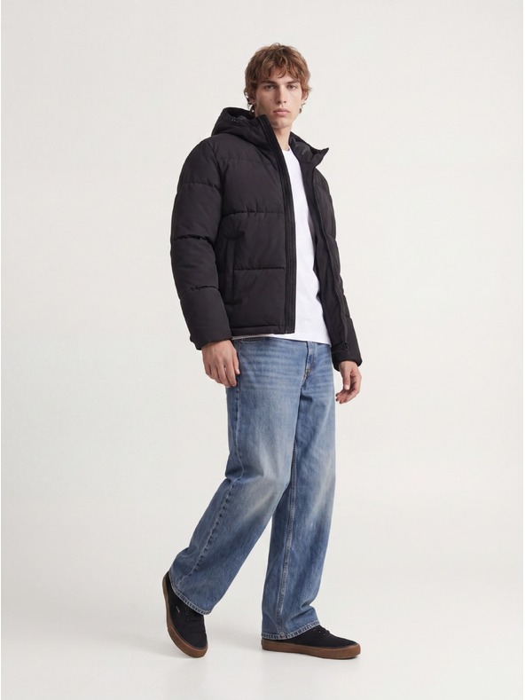 Jack & Jones JJGALAXY férfi téli steppelt dzseki black