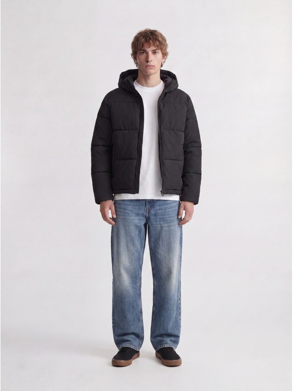 Jack & Jones JJGALAXY férfi téli steppelt dzseki black