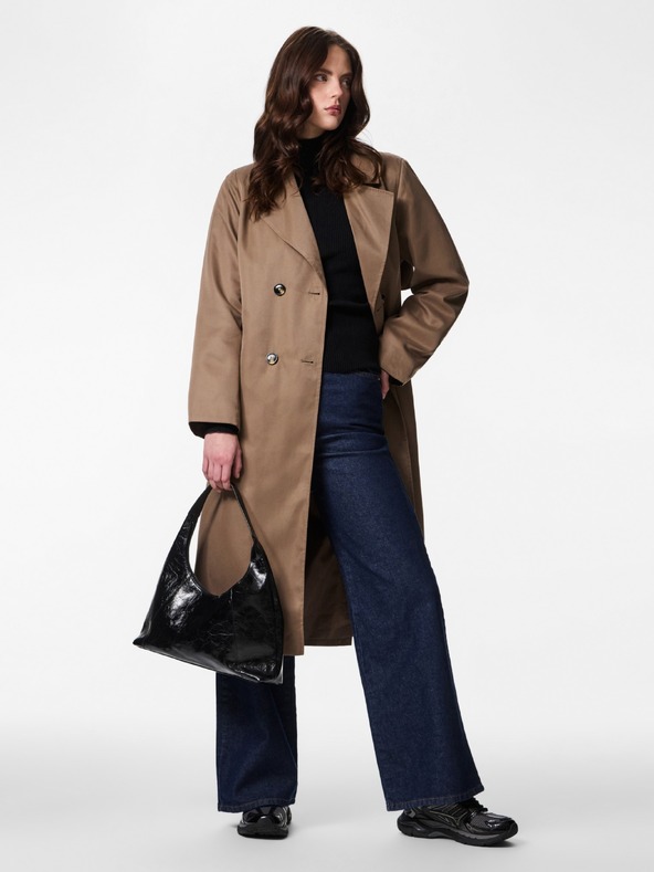 Pieces SCARLETT barna női trench kabát