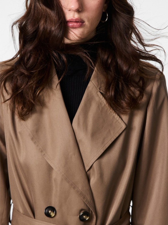 Pieces SCARLETT barna női trench kabát