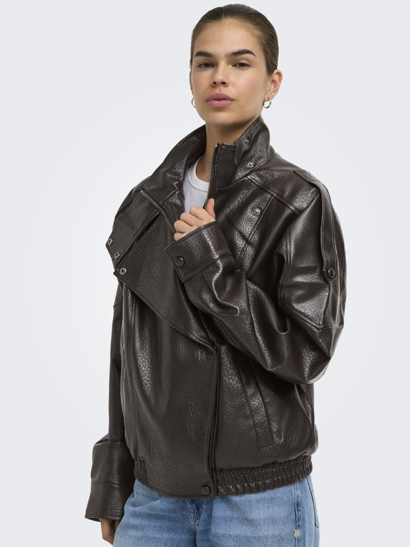 Jacqueline de Yong Sötét barna RAYE műbőr bomber