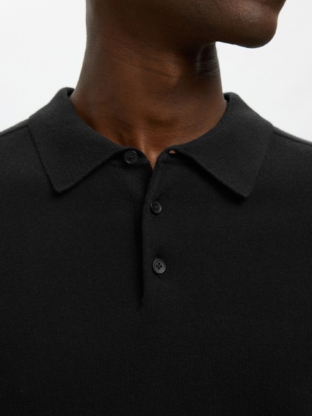 SELECTED SELECTED férfi fekete polo póló
