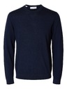 SELECTED Férfi merino pulóver navy blazer