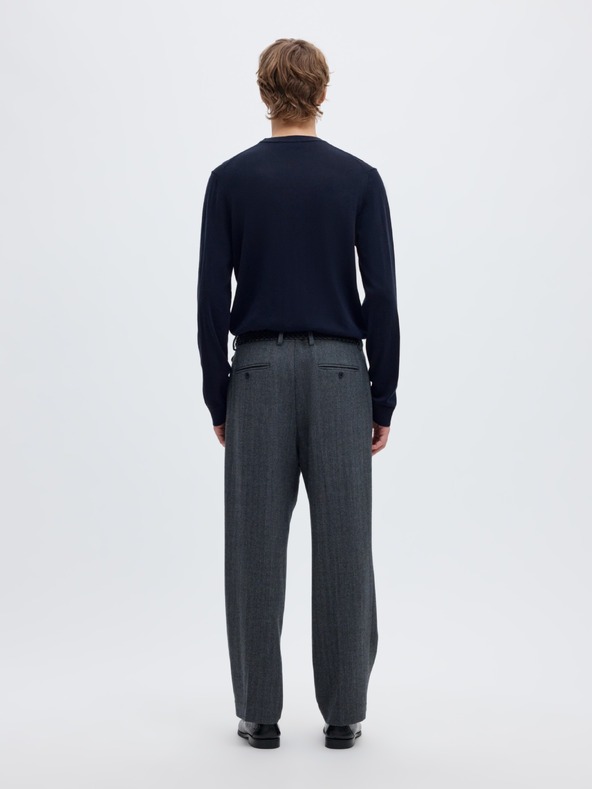 SELECTED Férfi merino pulóver navy blazer