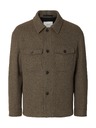 SELECTED Férfi gyapjú bomber chocolate