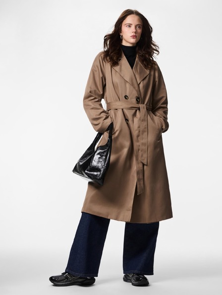 Pieces SCARLETT barna női trench kabát