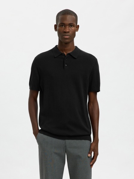 SELECTED SELECTED férfi fekete polo póló