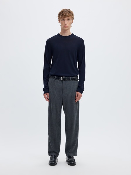 SELECTED Férfi merino pulóver navy blazer