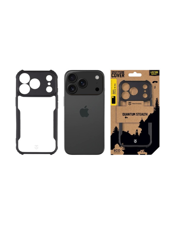 Tactical Tactical Quantum Stealth Tok Apple iPhone 18 Pro Clear/Black számára