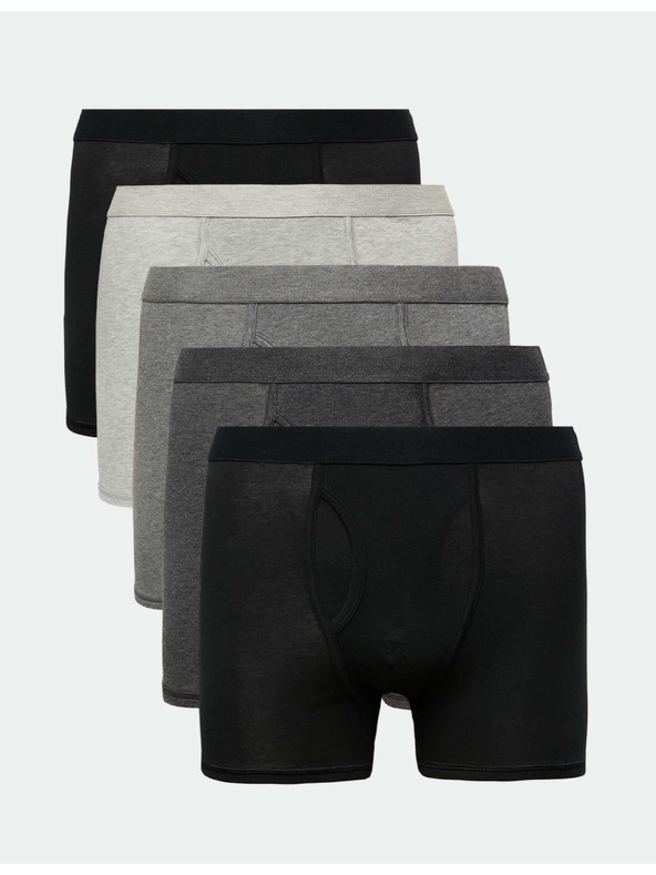 Marks & Spencer Rugalmas melírozott pamutboxer Cool & Fresh™ technológiával, 5 db-os csomag Marks & Spencer fekete