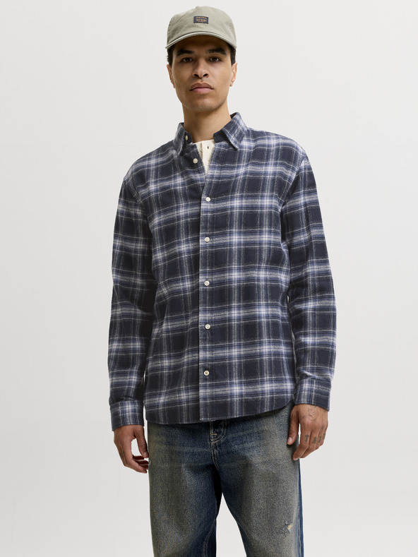 Jack & Jones Flanel kockás férfi ing navy