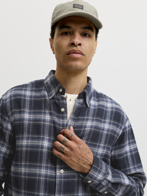 Jack & Jones Flanel kockás férfi ing navy