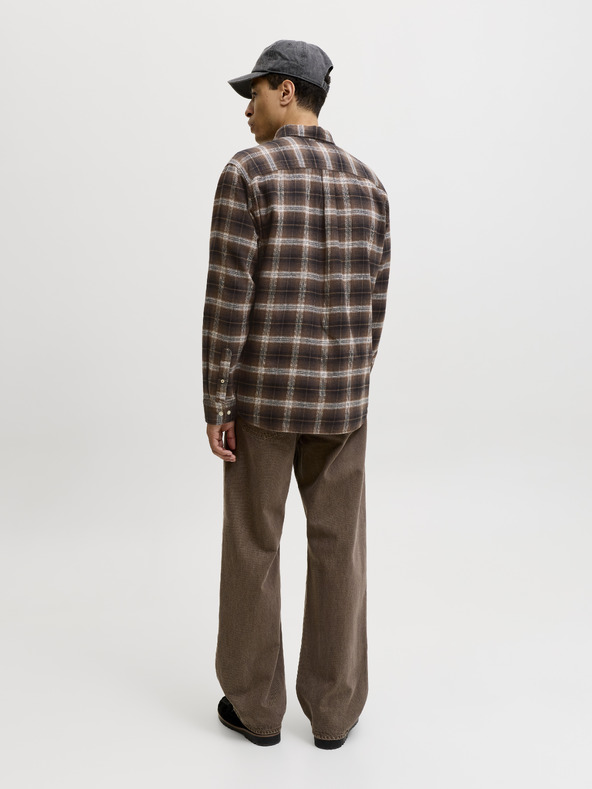 Jack & Jones Flanel kockás férfi ing barna