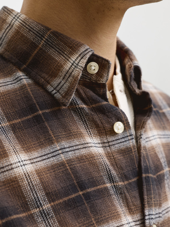 Jack & Jones Flanel kockás férfi ing barna