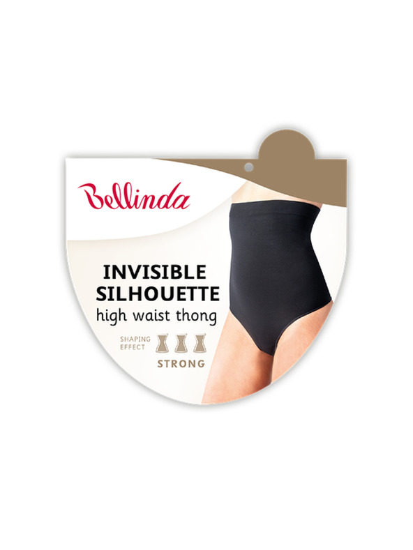 Bellinda INVISIBLE SILHOUETTE HIGH WAIST THONG - Női formáló magasított tanga - fekete