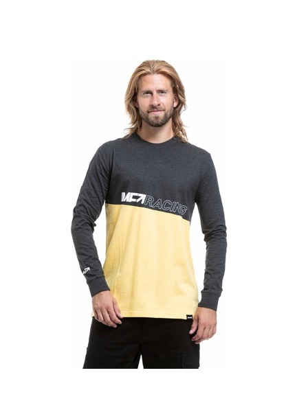 Meatfly Meatfly férfi hosszú ujjú póló Judgement Yellow Cream / Charcoal Heather