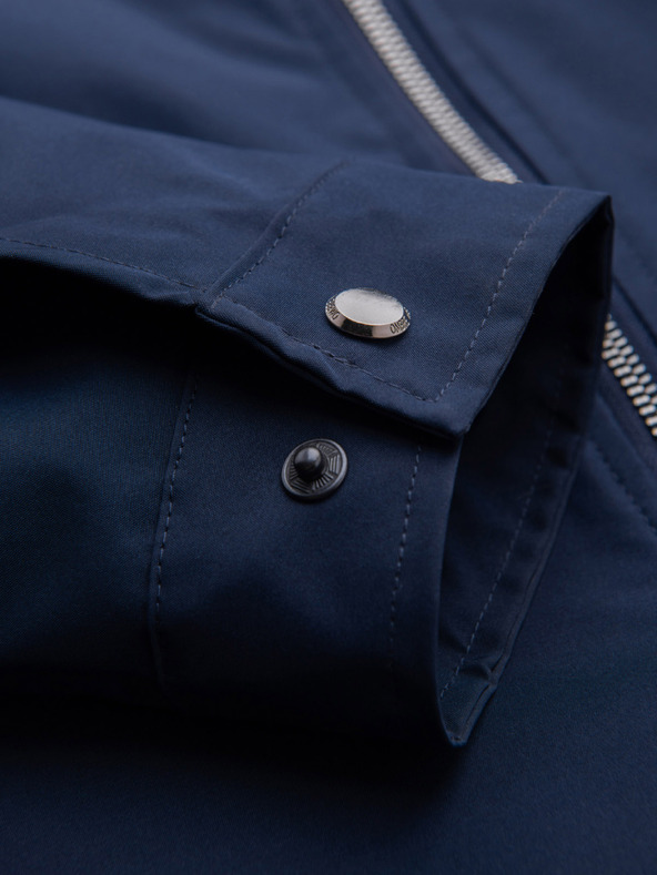 Ombre Clothing Férfi könnyű átmeneti cipzáras kabát klasszikus gallérral – sötétkék V1 OM-JANP-0224 Ombre Clothing