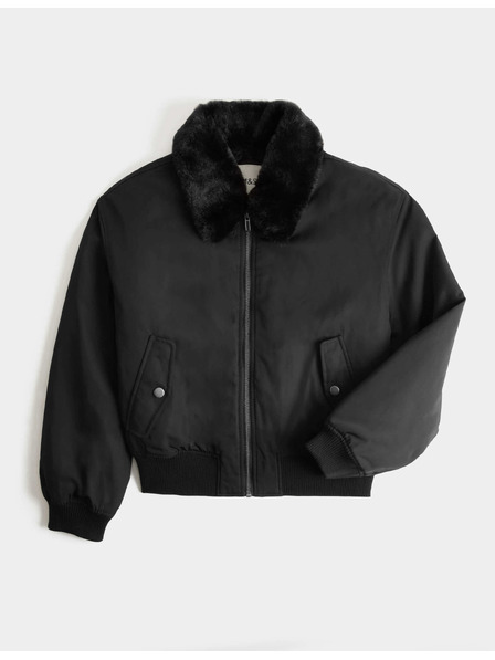 Marks & Spencer Bomber kabát műszőrmés nyakgallérral, Stormwear™ technológiával (6–16 éves) Marks & Spencer fekete