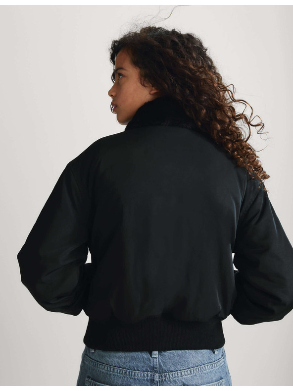 Marks & Spencer Bomber kabát műszőrmés nyakgallérral, Stormwear™ technológiával (6–16 éves) Marks & Spencer fekete