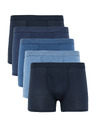 Marks & Spencer Stretch melírozott pamut boxer rövidnadrág Cool & Fresh™ technológiával, 5 db-os szett Marks & Spencer tengerészkék